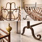 Late 19th Century European Iron Cradle Console Table | Glass Top, Neapolitan Provenance
