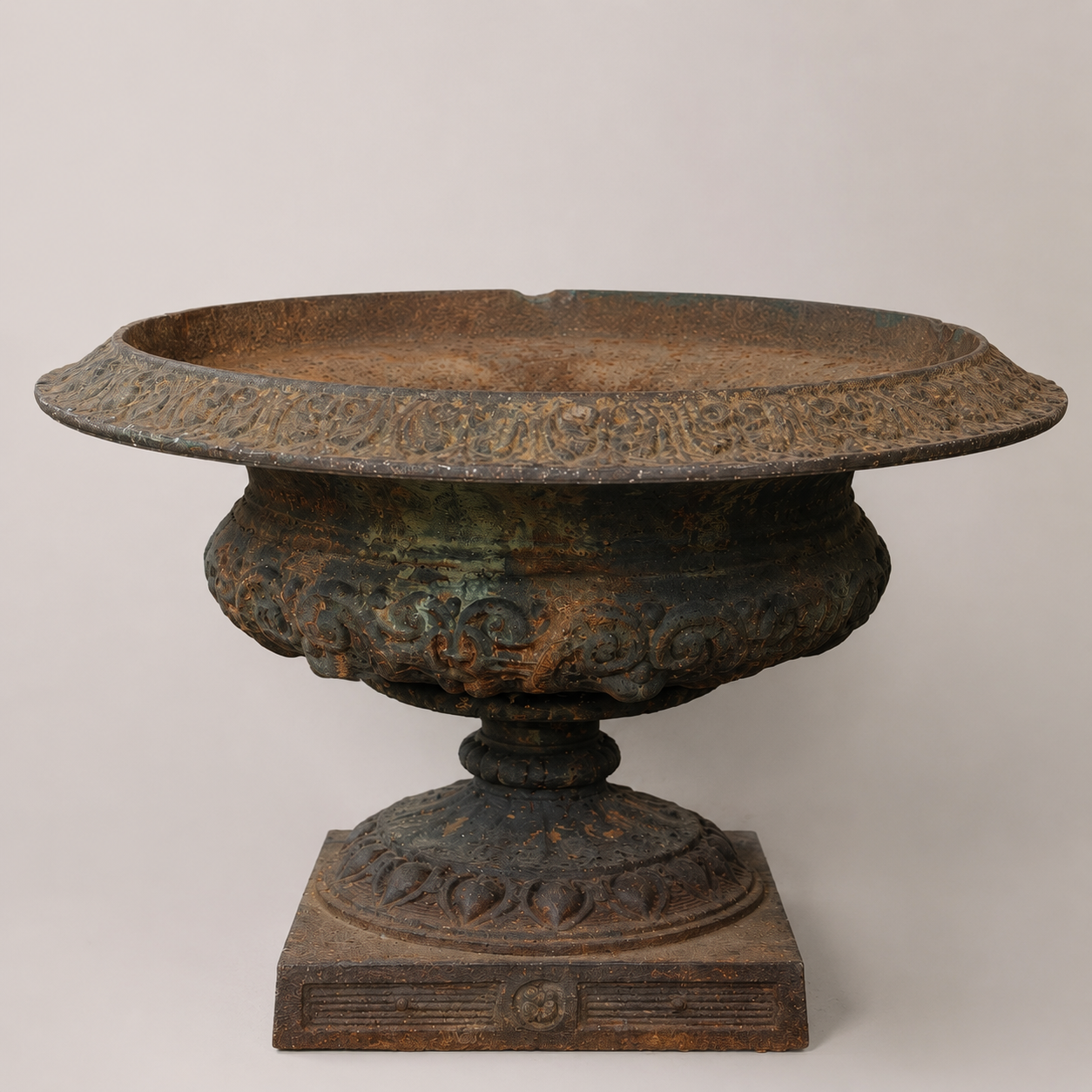 Large French Cast Iron Coupe Tazza, Late 19th Century