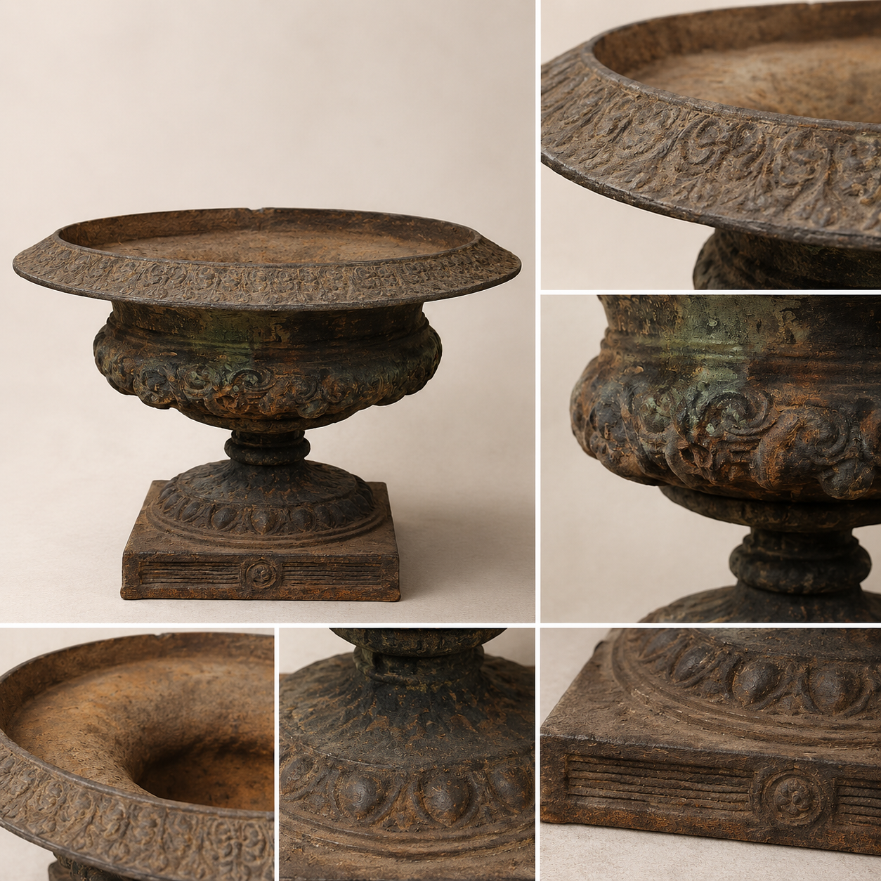 Large French Cast Iron Coupe Tazza, Late 19th Century