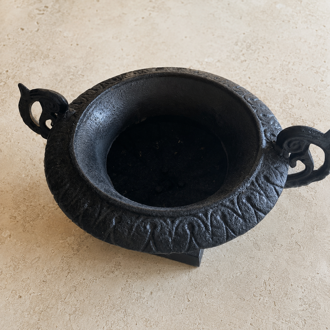 Blackened French Cast Iron Urn, 20th Century