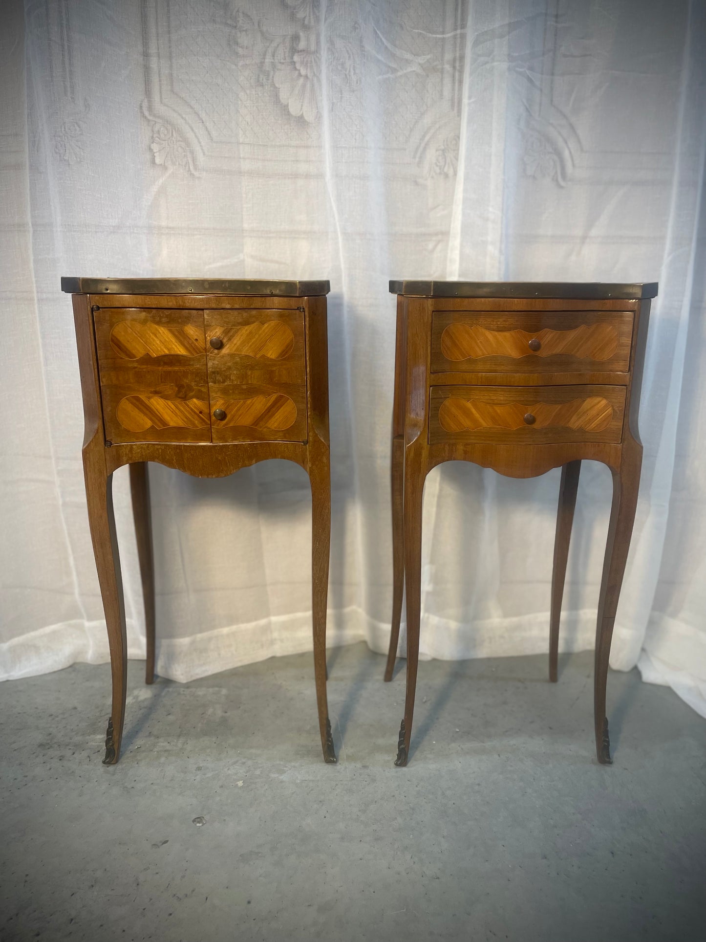 French Pair 'Chevet' Bedside Tables