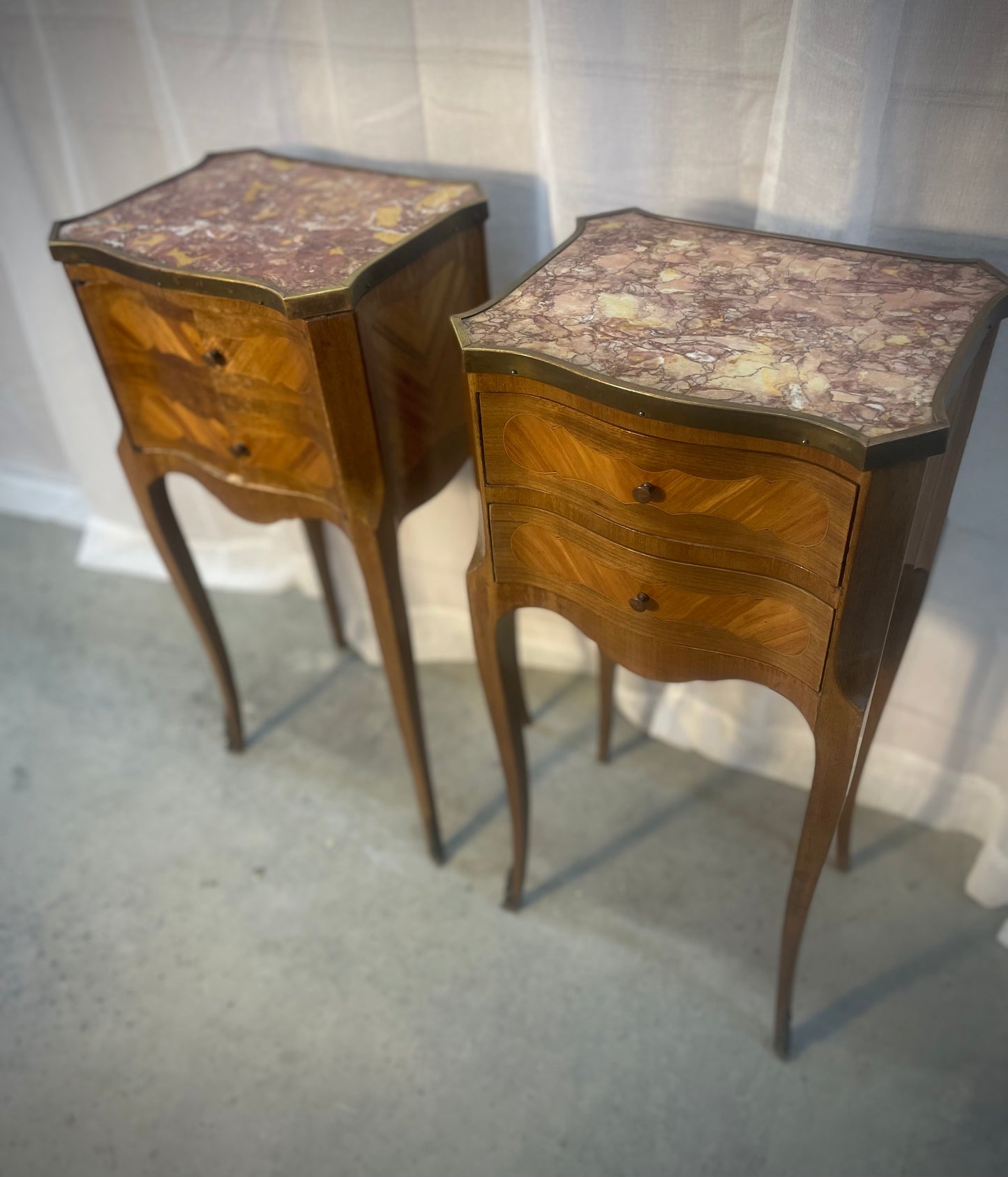 French Pair 'Chevet' Bedside Tables