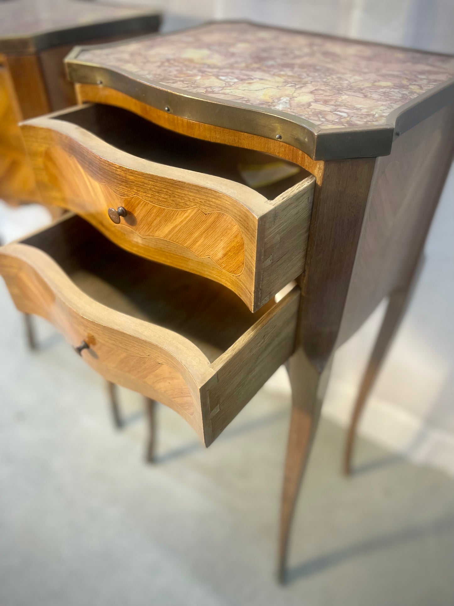 French Pair 'Chevet' Bedside Tables