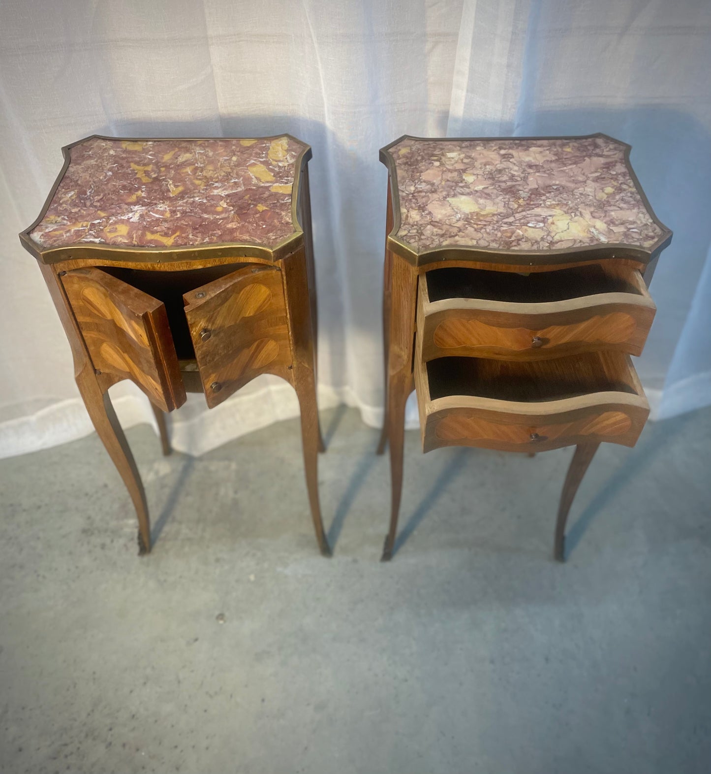 French Pair 'Chevet' Bedside Tables