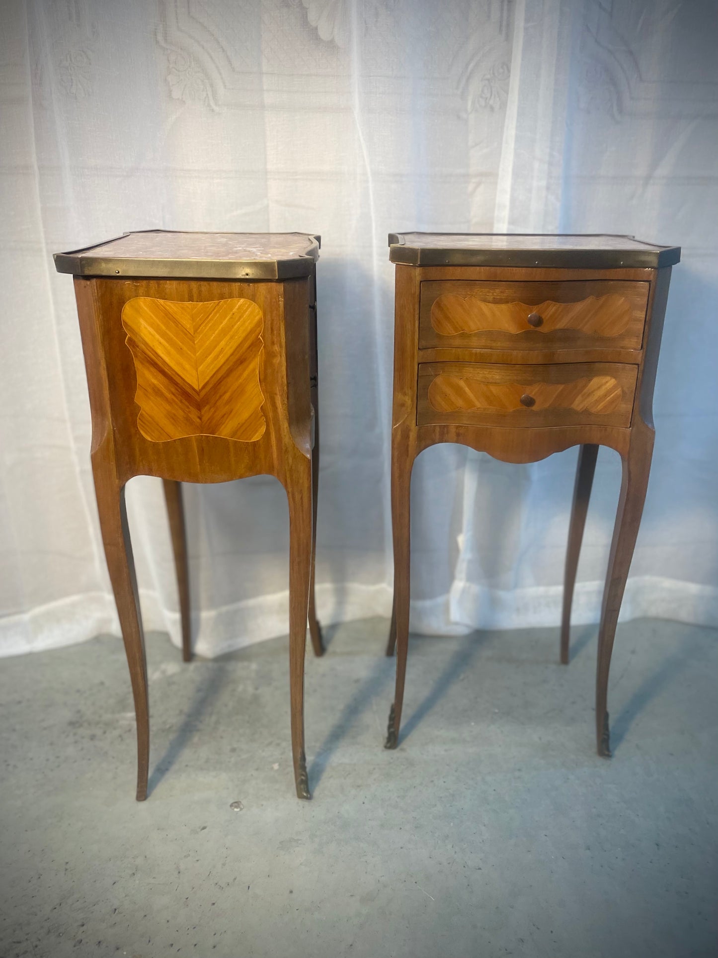 French Pair 'Chevet' Bedside Tables