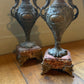 French Marble Based Brass Vases