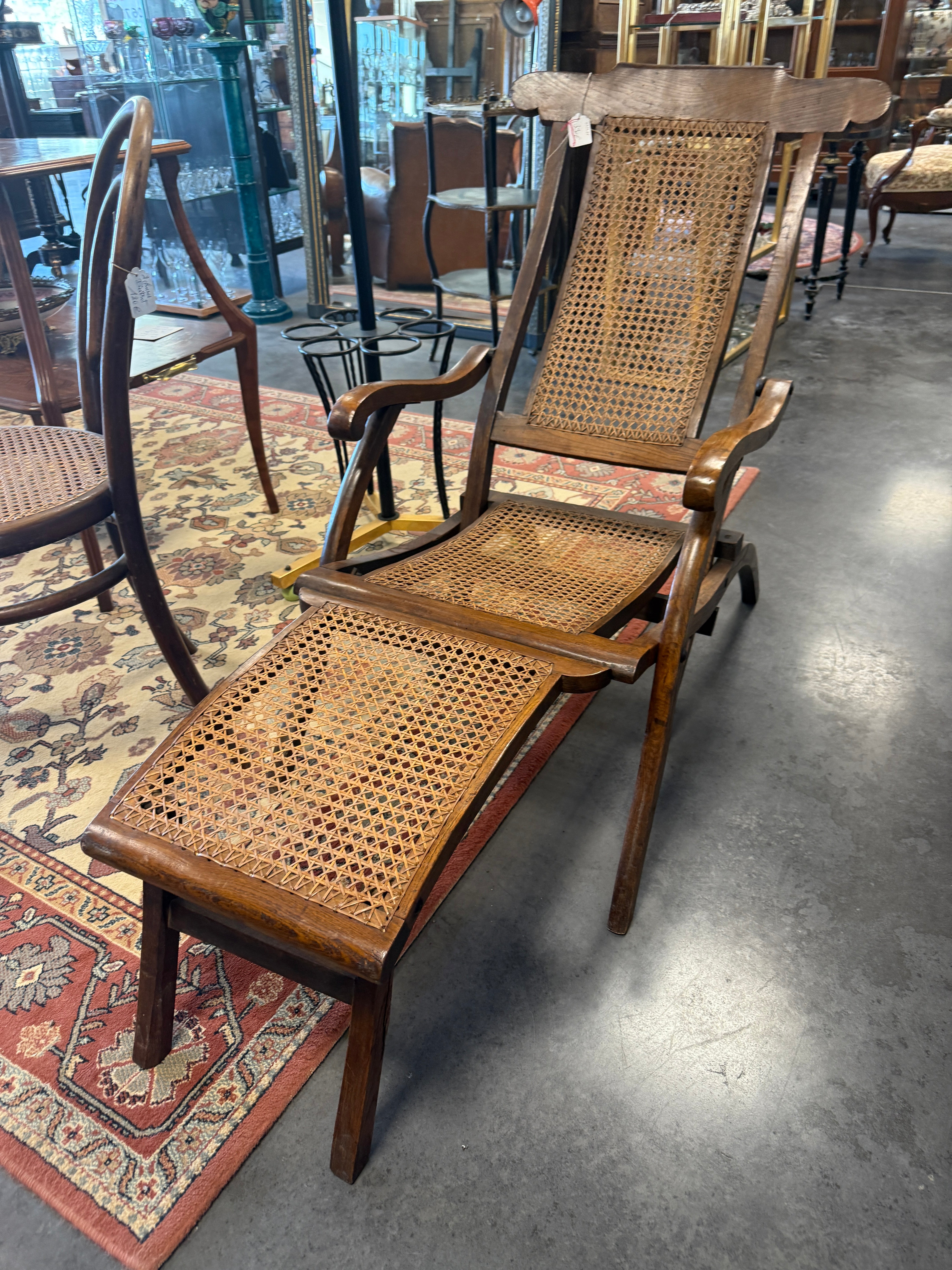 1950's French Walnut & Rattan Steamer Deck Chairs – Founders of Rome