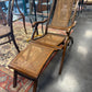 1950's French Walnut & Rattan Steamer Deck Chairs