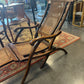 1950's French Walnut & Rattan Steamer Deck Chairs