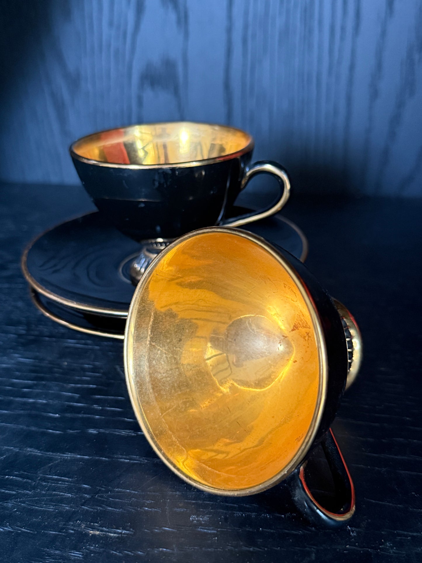 Mid Century Venetian Porcelain Cups & Saucers