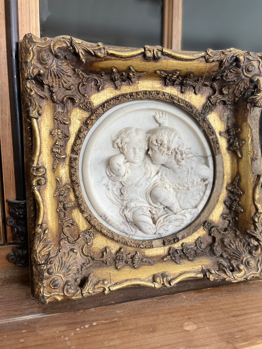 Antique Enrico Braga Cherub Plaques