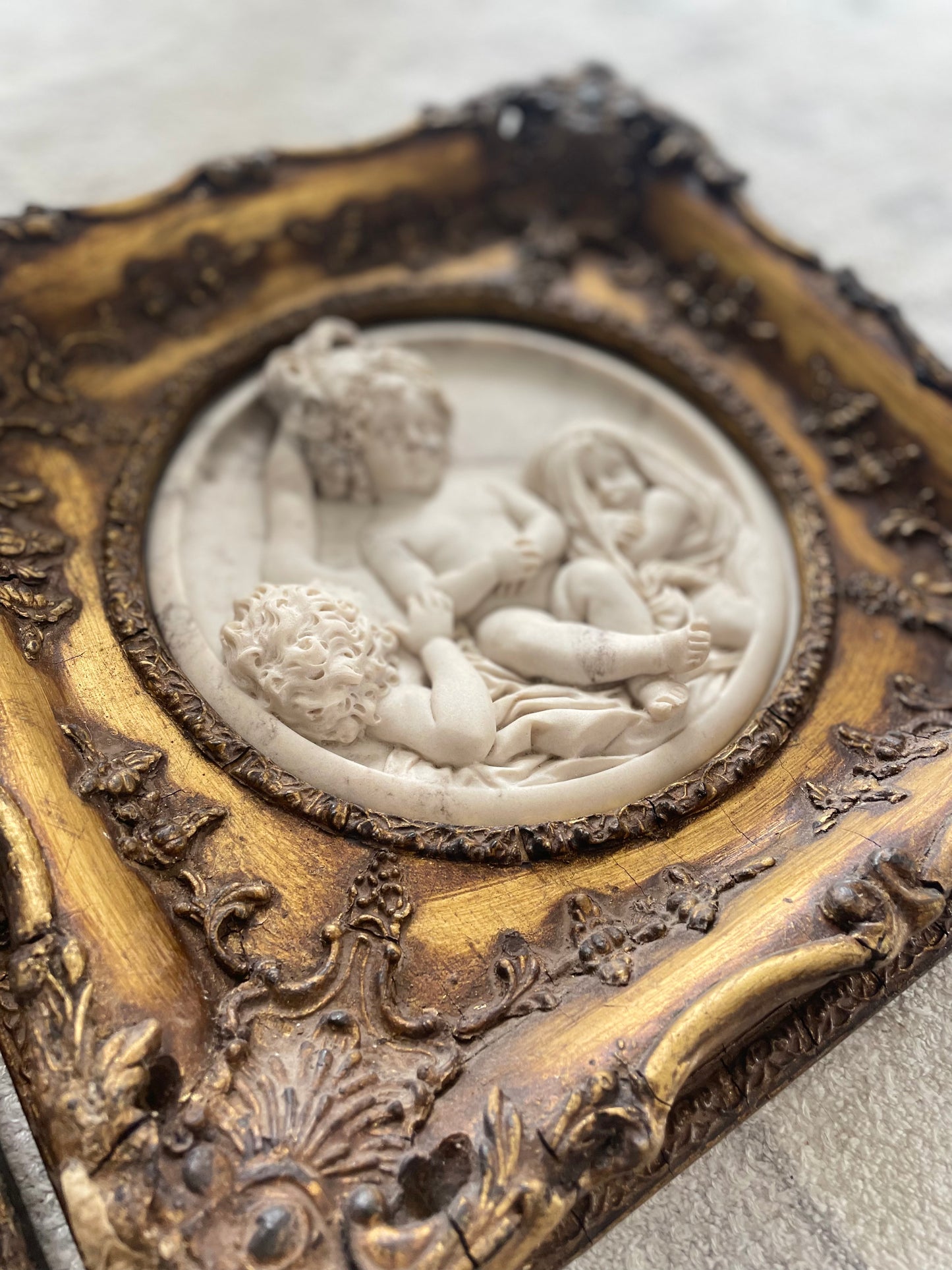 Antique Enrico Braga Cherub Plaques