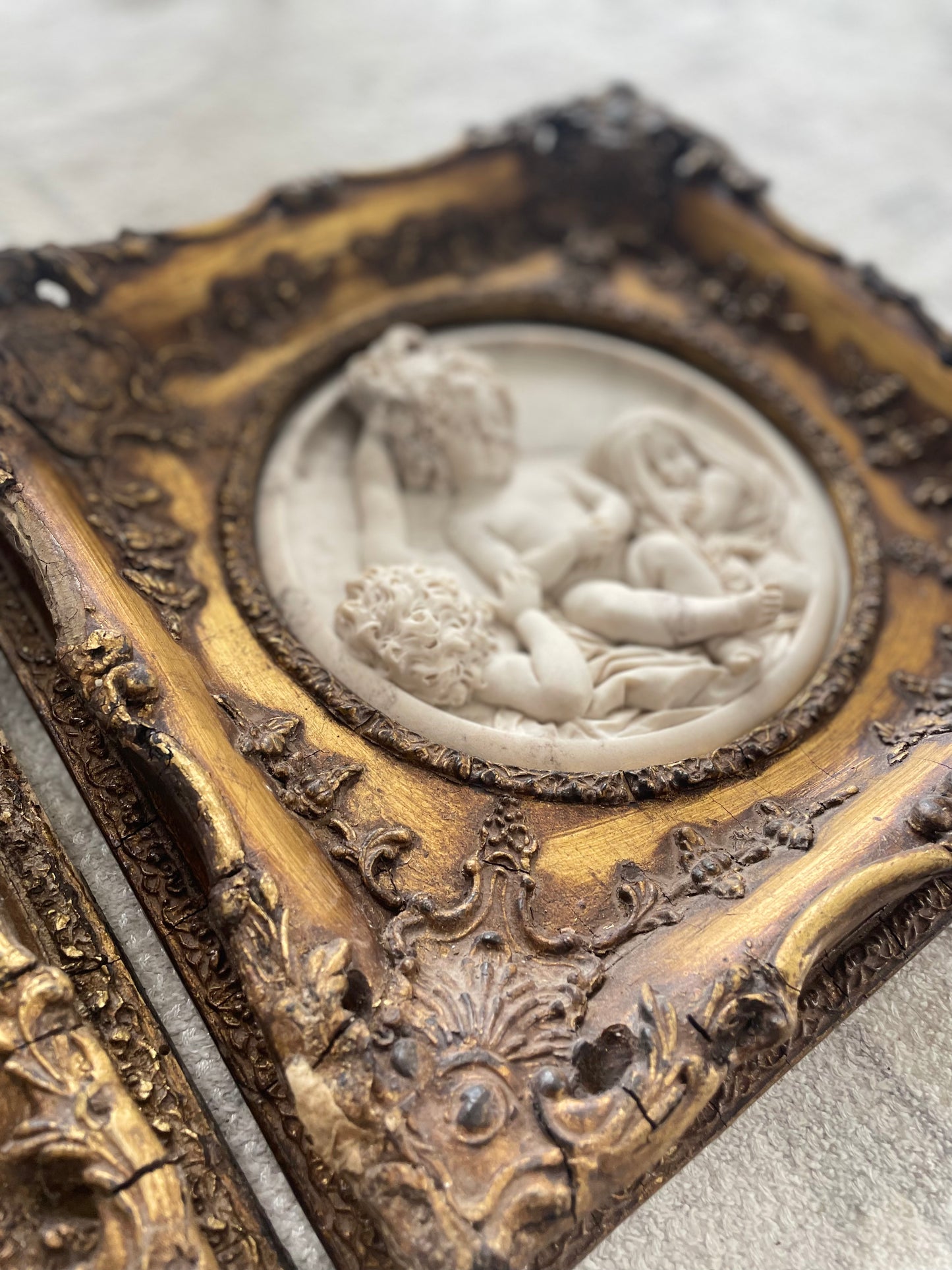 Antique Enrico Braga Cherub Plaques