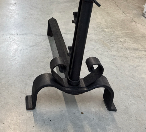 French Forged Iron Adjustable Andirons 20th Century
