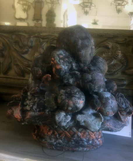 Stone Fruit Sculpture copper verdigris finish