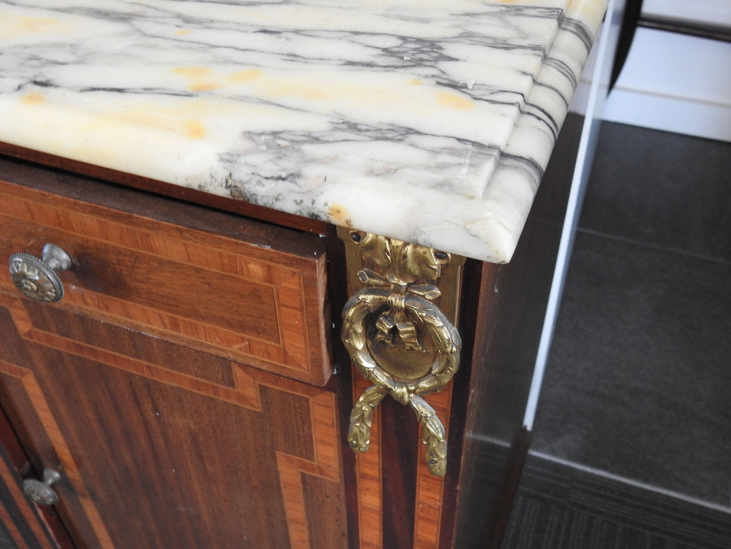 Marble Top Bedside Table/cabinet