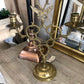 French Brass Bird  Candelabra Set