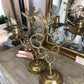 French Brass Bird  Candelabra Set