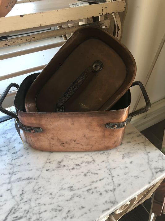 Antique French copper  Daubiere -2 handles