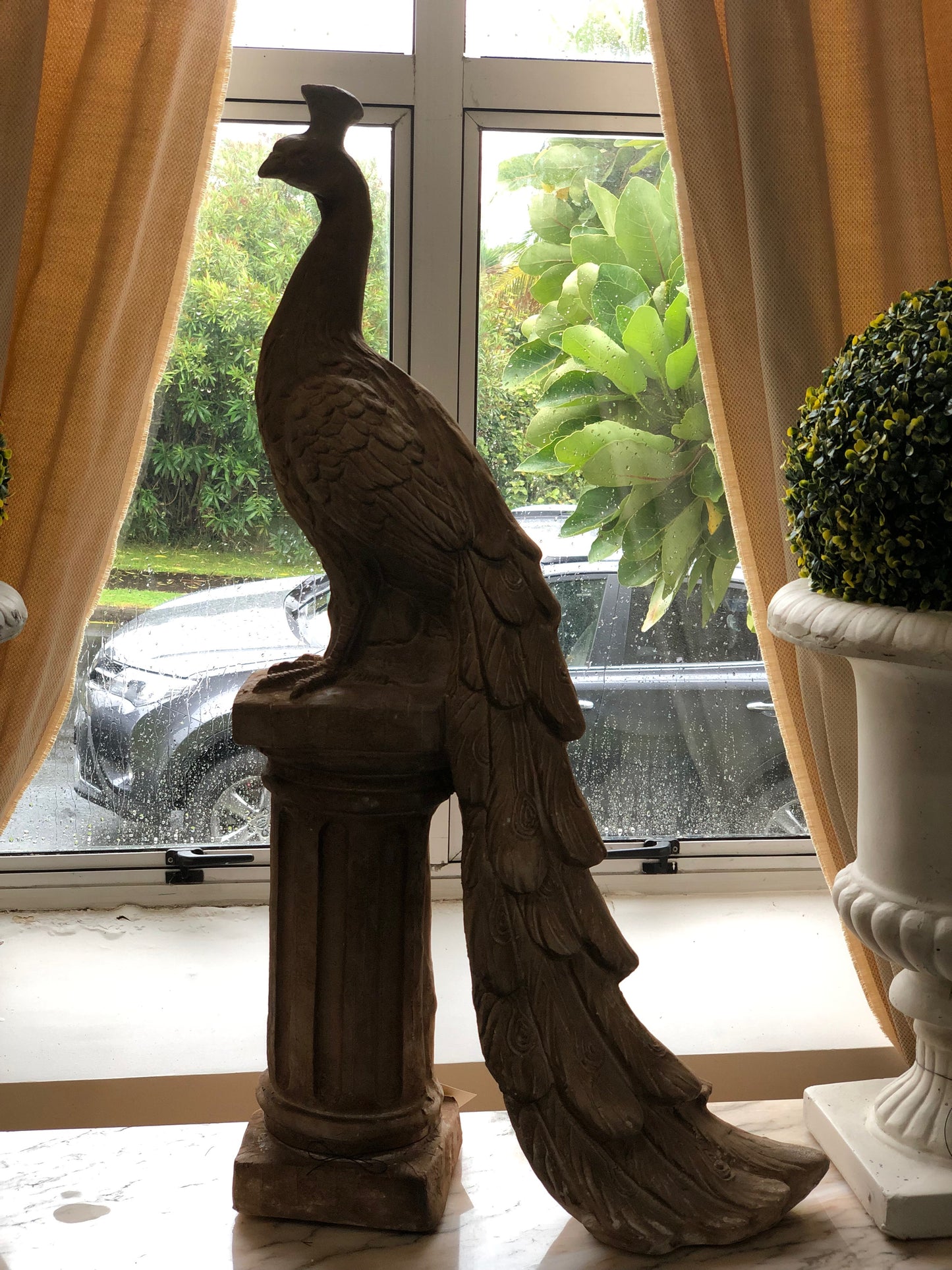 Peacock statue-Indoors