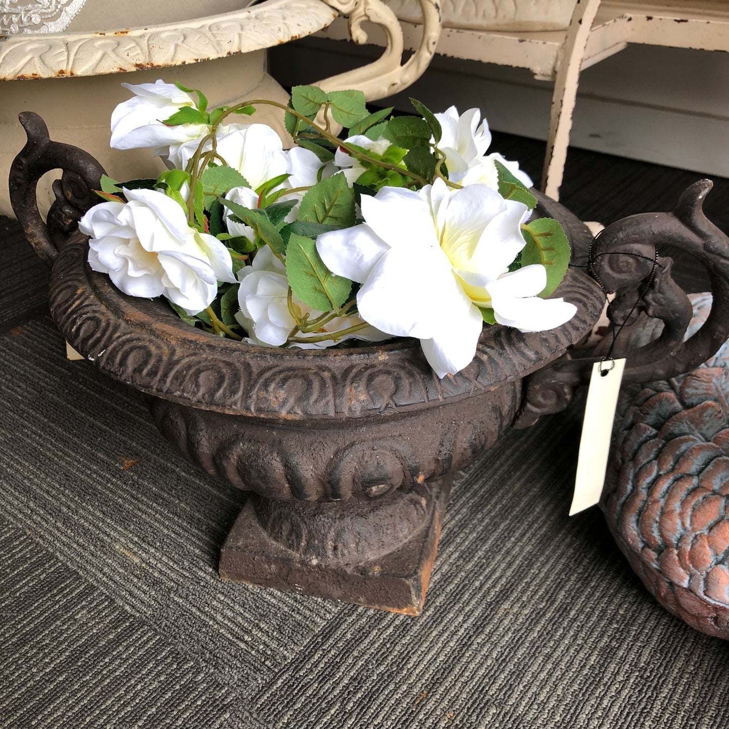 French Vintage  Cast Iron Urn