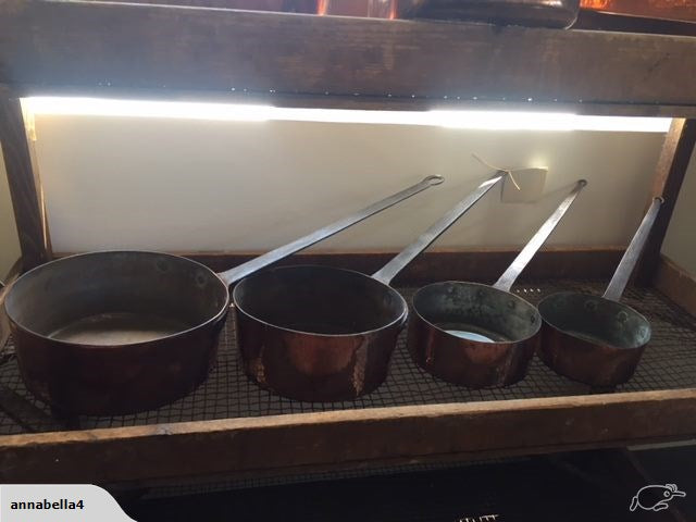 Set of 4 Copper Saucepans