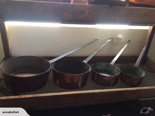 Set of 4 Copper Saucepans