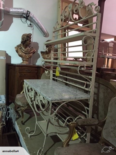French Marble & Iron Kitchen or Dining Dresser